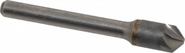 Made in USA - 3/8" Head Diam, 1/4" Shank Diam, 6 Flute 100° Solid Carbide Countersink - Eagle Tool & Supply