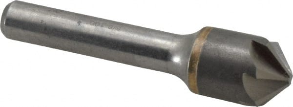 Made in USA - 5/8" Head Diam, 3/8" Shank Diam, 6 Flute 100° Solid Carbide Countersink - Eagle Tool & Supply