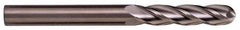 Kennametal - 5/8" Diam, 3" LOC, 4 Flute Solid Carbide Ball End Mill - TiN/TiCN/TiN Finish, Single End, 6" OAL, 5/8" Shank Diam, Spiral Flute - Eagle Tool & Supply