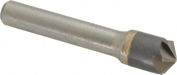 Made in USA - 1/2" Head Diam, 3/8" Shank Diam, 6 Flute 120° Solid Carbide Countersink - Eagle Tool & Supply