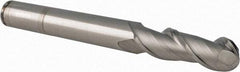 Accupro - 5/8" Diam, 2" LOC, 2 Flute Solid Carbide Ball End Mill - Uncoated, Single End, 6" OAL, 5/8" Shank Diam, Spiral Flute - Eagle Tool & Supply