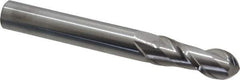 Accupro - 3/4" Diam, 2" LOC, 2 Flute Solid Carbide Ball End Mill - Uncoated, Single End, 6" OAL, 3/4" Shank Diam, Spiral Flute - Eagle Tool & Supply