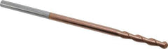 Accupro - 1/4" Diam, 1-1/2" LOC, 2 Flute Solid Carbide Ball End Mill - TiCN Finish, Single End, 6" OAL, 1/4" Shank Diam, Spiral Flute - Eagle Tool & Supply