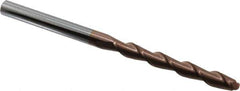 Accupro - 3/8" Diam, 3" LOC, 2 Flute Solid Carbide Ball End Mill - TiCN Finish, Single End, 6" OAL, 3/8" Shank Diam, Spiral Flute - Eagle Tool & Supply