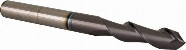 Accupro - 9/16" Diam, 2" LOC, 2 Flute Solid Carbide Ball End Mill - AlTiN Finish, Single End, 6" OAL, 9/16" Shank Diam, Spiral Flute - Eagle Tool & Supply