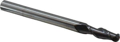 Accupro - 1/2" Diam, 1-1/2" LOC, 2 Flute Solid Carbide Ball End Mill - AlTiN Finish, Single End, 6" OAL, 1/2" Shank Diam, Spiral Flute - Eagle Tool & Supply