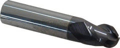 Accupro - 1/2" Diam, 5/8" LOC, 3 Flute Solid Carbide Ball End Mill - AlTiN Finish, Single End, 2-1/2" OAL, 1/2" Shank Diam, Spiral Flute - Eagle Tool & Supply