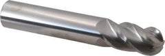 Accupro - 1" Diam, 2" LOC, 4 Flute Solid Carbide Ball End Mill - Uncoated, Single End, 6" OAL, 1" Shank Diam, Spiral Flute - Eagle Tool & Supply