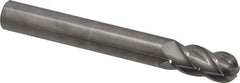 Accupro - 1/2" Diam, 1" LOC, 4 Flute Solid Carbide Ball End Mill - Uncoated, Single End, 4" OAL, 1/2" Shank Diam, Spiral Flute - Eagle Tool & Supply