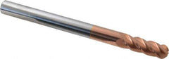 Accupro - 1/2" Diam, 1-1/2" LOC, 4 Flute Solid Carbide Ball End Mill - TiCN Finish, Single End, 6" OAL, 1/2" Shank Diam, Spiral Flute - Eagle Tool & Supply