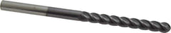 Accupro - 3/8" Diam, 3" LOC, 4 Flute Solid Carbide Ball End Mill - AlTiN Finish, Single End, 6" OAL, 3/8" Shank Diam, Spiral Flute - Eagle Tool & Supply