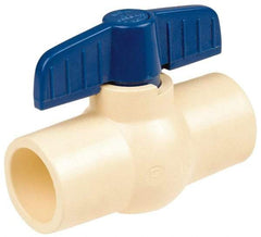 NIBCO - 3" Pipe, Standard Port, PVC Miniature Ball Valve - 1 Piece, Inline - One Way Flow, FNPT x FNPT Ends, Tee Handle, 150 WOG - Eagle Tool & Supply