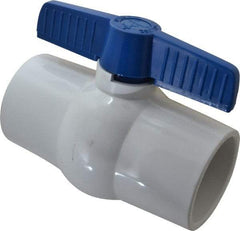 NIBCO - 3" Pipe, Standard Port, PVC Miniature Ball Valve - 1 Piece, Inline - One Way Flow, Solvent x Solvent Ends, Tee Handle, 150 WOG - Eagle Tool & Supply