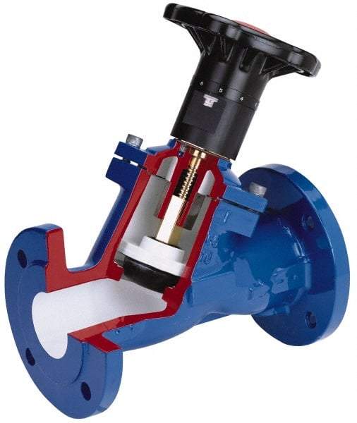 NIBCO - 8" Pipe, Flanged End Connections, Y Pattern Calibrated Balance Valve - 600mm Long, 449mm High, 175 Max psi, Iron Body - Eagle Tool & Supply