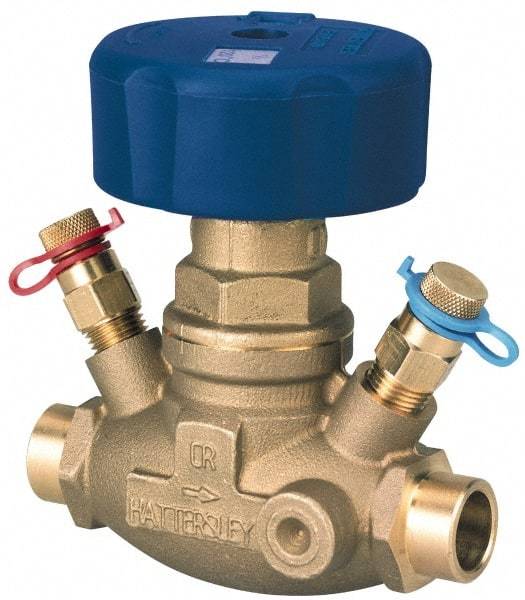 NIBCO - 3/4" Pipe, Solder End Connections, Straight Calibrated Balance Valve - 100mm Long, 97mm High, 240 Max psi, Brass Body - Eagle Tool & Supply