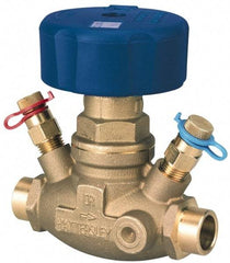 NIBCO - 1/2" Pipe, Threaded End Connections, Straight Calibrated Balance Valve - 100mm Long, 97mm High, 240 Max psi, Brass Body - Eagle Tool & Supply