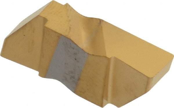 Tool-Flo - 4250FLG Grade GP50, 1/4" Cutting Width Carbide Grooving Insert - 6.35mm Max Depth of Cut, Right Hand, 0.02 to 0.025" Corner Radius, TiN Finish - Eagle Tool & Supply