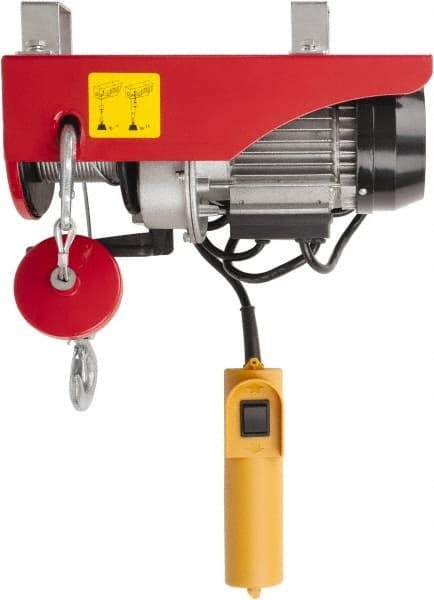 Value Collection - 220/440 Lb Capacity, 33/16 FPM Lift Speed, 110 Volt, Mini Electric Hoist - 38' Max Lift - Eagle Tool & Supply