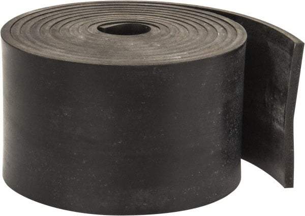 Made in USA - 1/8" Thick x 2" Wide x 60" Long, Plain Backed Neoprene Rubber Strip - Stock Length, 60 Shore A Durometer, 2,500 psi Tensile Strength, -40 to 225°F, Black - Eagle Tool & Supply