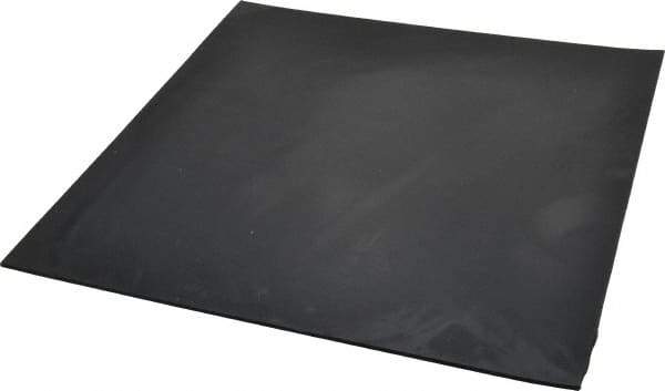 Made in USA - 12" Long, 12" Wide, 1/8" Thick, Neoprene Rubber Foam Sheet - 50 to 60 Durometer, Black, -40 to 225°F, 2,500 psi Tensile Strength, Plain Backing, Stock Length - Eagle Tool & Supply