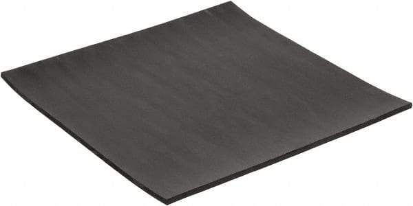 Made in USA - 12" Long, 12" Wide, 1/4" Thick, Neoprene Rubber Foam Sheet - 50 to 60 Durometer, Black, -40 to 225°F, 2,500 psi Tensile Strength, Plain Backing, Stock Length - Eagle Tool & Supply