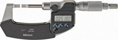 Mitutoyo - 0mm to 25.4mm Electronic Blade Micrometer - 0.003mm Accuracy, 0.75mm Blade Thickness, Ratchet Stop Thimble - Eagle Tool & Supply