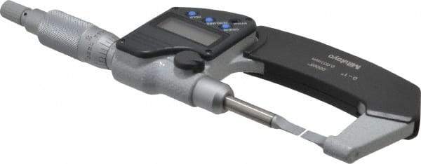 Mitutoyo - 0mm to 25.4mm Electronic Blade Micrometer - 0.003mm Accuracy, 0.4mm Blade Thickness, Ratchet Stop Thimble - Eagle Tool & Supply
