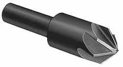 Made in USA - 1/2" Head Diam, 3/8" Shank Diam, 6 Flute 82° High Speed Steel Countersink - Eagle Tool & Supply