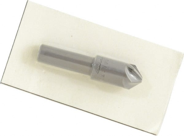 Made in USA - 1/2" Head Diam, 3/8" Shank Diam, 6 Flute 90° High Speed Steel Countersink - Eagle Tool & Supply