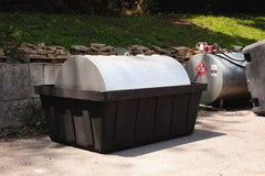 Eagle - 635 Gal Sump, 10,000 Lb Capacity, 1 Drum, Polyethylene Spill Deck or Pallet - 88" Long x 62" Wide x 33" High, Black, Horizontal, 1 Tank Drum Configuration - Eagle Tool & Supply