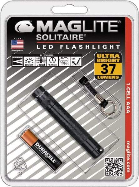 Mag-Lite - Clear LED Bulb, 47 Lumens, Mini Flashlight - Black Aluminum Body, 1 AAA Alkaline Battery Included - Eagle Tool & Supply