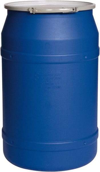 Eagle - 55 Gallon Blue Cylindrical Polyethylene Open Head Drum - 36-3/8" High x 23" Diam - Eagle Tool & Supply