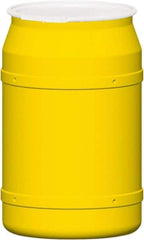 Eagle - 55 Gallon Yellow Cylindrical Polyethylene Open Head Drum - 36-3/8" High x 23" Diam - Eagle Tool & Supply