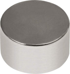 Mag-Mate - 3/4" Diam x 1/2" High Neodymium Rare Earth Magnet - 22 Lb Max Capacity, 180°F Max, Nickel Plated - Eagle Tool & Supply