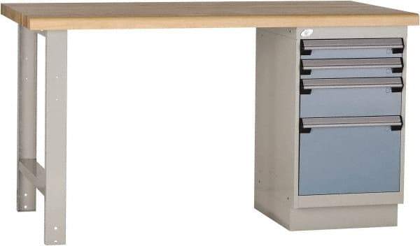 Rousseau Metal - 60 Wide x 30" Deep x 34" High, Laminated Hardwood Workbench - Fixed Legs - Eagle Tool & Supply