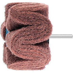 PFERD - 4" Diam x 2" Face Width, Aluminum Oxide Nonwoven Mounted Flap Wheel - 1/4" Shank Mount, 180 Grit, 6,000 Max RPM - Eagle Tool & Supply