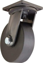 Hamilton - 12" Diam x 4" Wide x 15-1/2" OAH Top Plate Mount Swivel Caster - Nylon, 10,000 Lb Capacity, Precision Roller Ball Bearing, 8-1/2 x 8-1/2" Plate - Eagle Tool & Supply