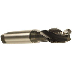 Emuge - M3.5x0.60 Metric 3 Flute 6HX Modified Bottoming Spiral Flute Tap - Cobalt, Oxide Finish, 56mm OAL, Right Hand Flute, Right Hand Thread, Series Rekord D - Eagle Tool & Supply