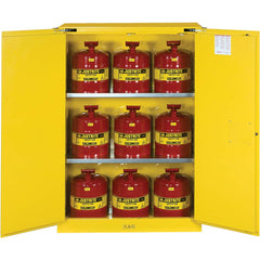 Justrite - 2 Door 2 Shelf 45 Gal Safety Cabinet for Flammable Substances - Exact Industrial Supply