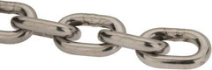 Value Collection - 9/32" Welded Stainless Steel Chain - 2,000 Lb Capacity, Grade 30, Cut to Length, Stainless Steel, Bright Finish - Eagle Tool & Supply