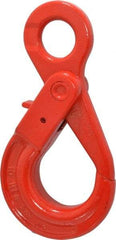 Pewag - 7,100 Lb Capacity, Chain Grade 80, Alloy Steel Eye Hook - 6-13/16" Reach, 1-3/8" Eye ID, 3/8" Chain Diam, Dacromet - Eagle Tool & Supply