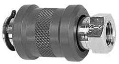 Legris - 1/2" Pipe, FBSPP x FBSPP, Nickel Plated Brass Standard Slide Valve - 230 Max psi, Anodized Aluminum Sleeve - Eagle Tool & Supply