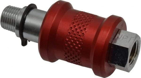 Legris - 1/8" Pipe, MNPT x FNPT, Nickel Plated Brass Standard Slide Valve - 230 Max psi, Anodized Aluminum Sleeve - Eagle Tool & Supply