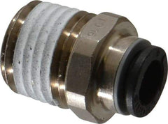 Legris - 6mm Outside Diam, 1/4 NPT, Nickel Plated Brass Push-to-Connect Tube Male Connector - 290 Max psi, Tube to Male NPT Connection, Buna Nitrile O-Ring - Eagle Tool & Supply