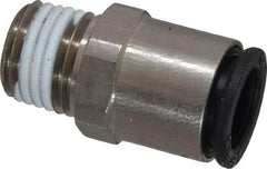 Legris - 10mm Outside Diam, 1/4 NPT, Nickel Plated Brass Push-to-Connect Tube Male Connector - 290 Max psi, Tube to Male NPT Connection, Buna Nitrile O-Ring - Eagle Tool & Supply