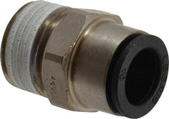 Legris - 10mm Outside Diam, 3/8 NPT, Nickel Plated Brass Push-to-Connect Tube Male Connector - 290 Max psi, Tube to Male NPT Connection, Buna Nitrile O-Ring - Eagle Tool & Supply