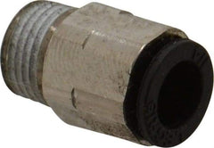 Legris - 1/4" Outside Diam, 1/8 BSPT, Nickel Plated Brass Push-to-Connect Tube Male Connector - 290 Max psi, Tube to Male BSPT Connection, Buna Nitrile O-Ring - Eagle Tool & Supply