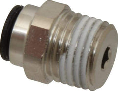 Legris - 1/4" Outside Diam, 1/4 BSPT, Nickel Plated Brass Push-to-Connect Tube Male Connector - 290 Max psi, Tube to Male BSPT Connection, Buna Nitrile O-Ring - Eagle Tool & Supply