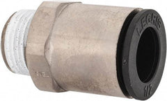 Legris - 1/2" Outside Diam, 3/8 BSPT, Nickel Plated Brass Push-to-Connect Tube Male Connector - 290 Max psi, Tube to Male BSPT Connection, Buna Nitrile O-Ring - Eagle Tool & Supply