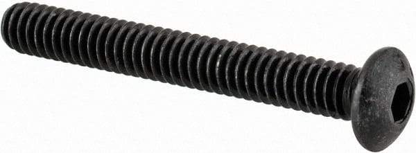 Value Collection - #5-40 UNC Hex Socket Drive, Button Screw - Alloy Steel, Black Oxide Finish, Fully Threaded, 1" Length Under Head - Eagle Tool & Supply